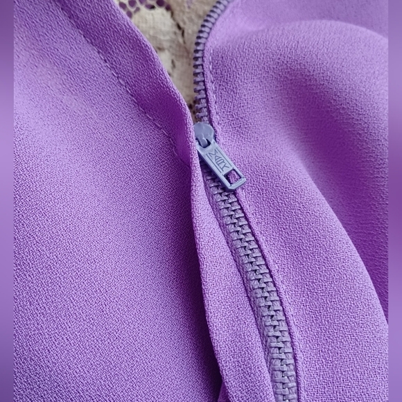 Vintage 60's Purple Mid Century Whimsigoth Prairie Cottagecore Lace Maxi Dress - Picture 8 of 16